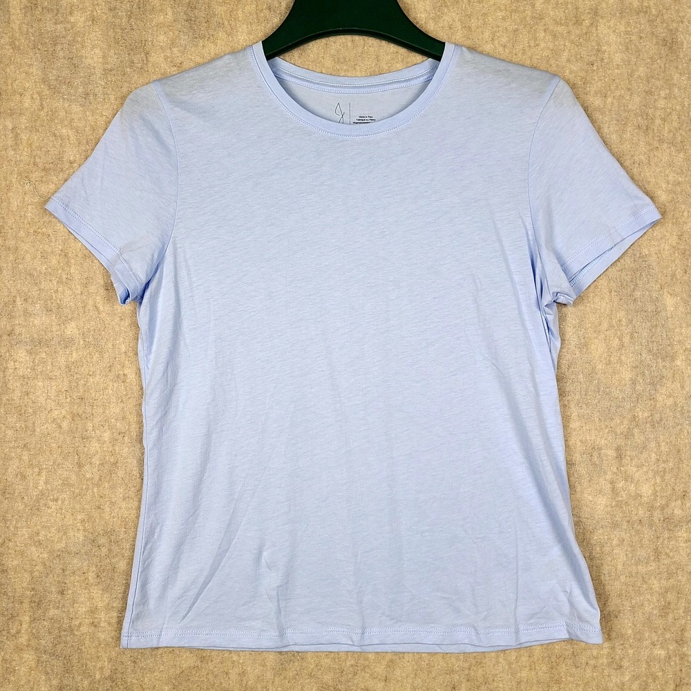JOIE Women's Baby Blue Cotton Blend Crew Neck T-Shirt Sz Medium Classic Capsule